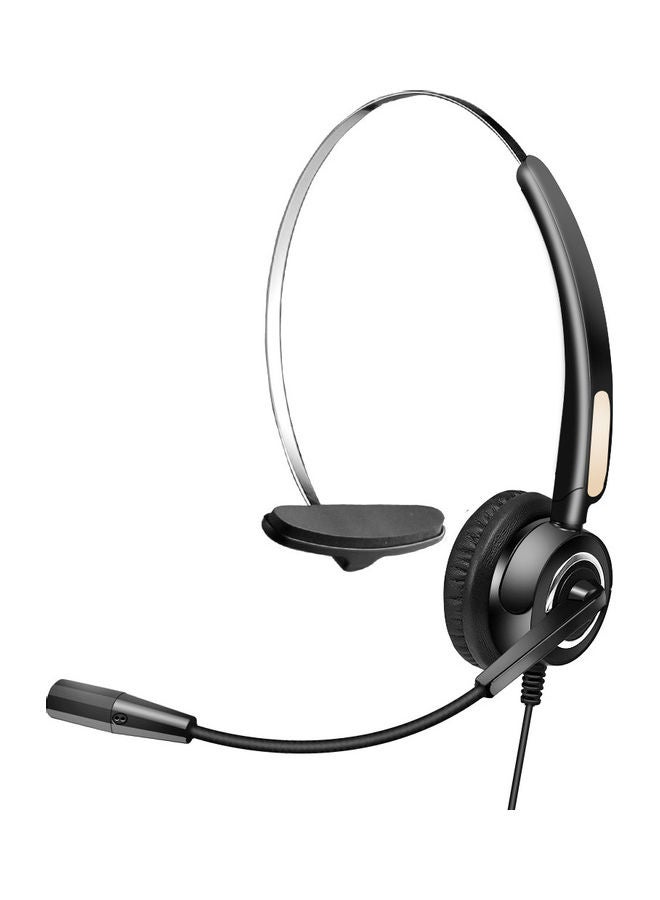 Communication Mono Ear Headset With Mic Black/Beige/Silver 