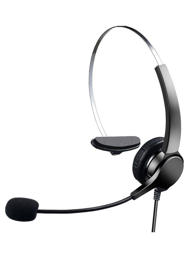 Communication Mono Ear Headset With Mic Black/Silver 
