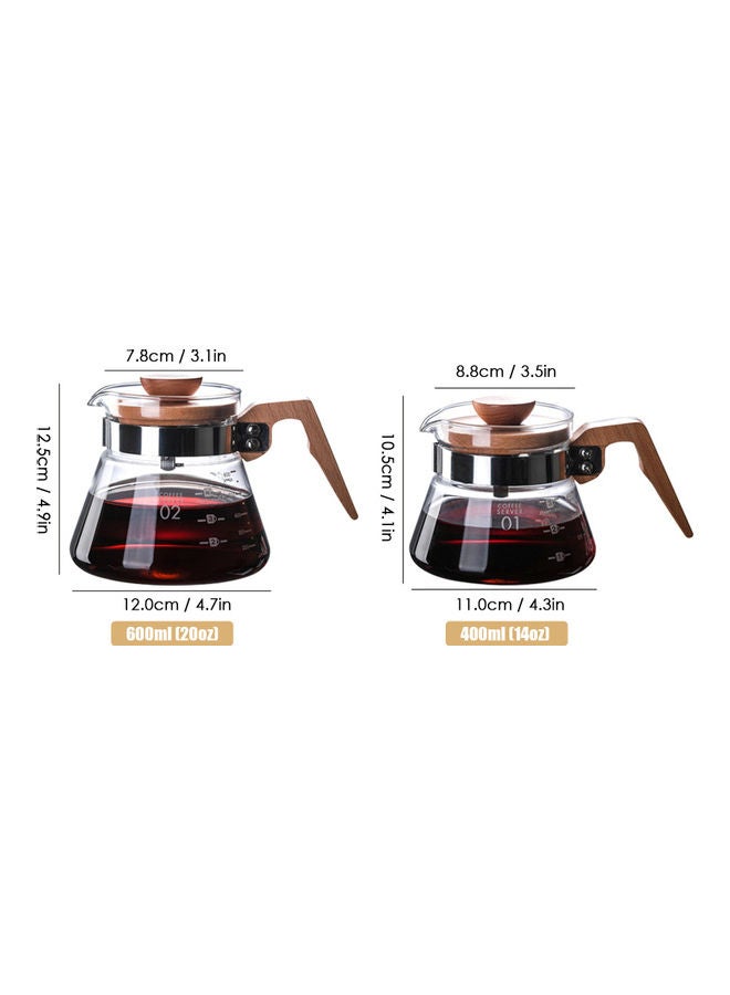 Coffee Server Clear/Brown/Black 17x14x17cm  - Image 4