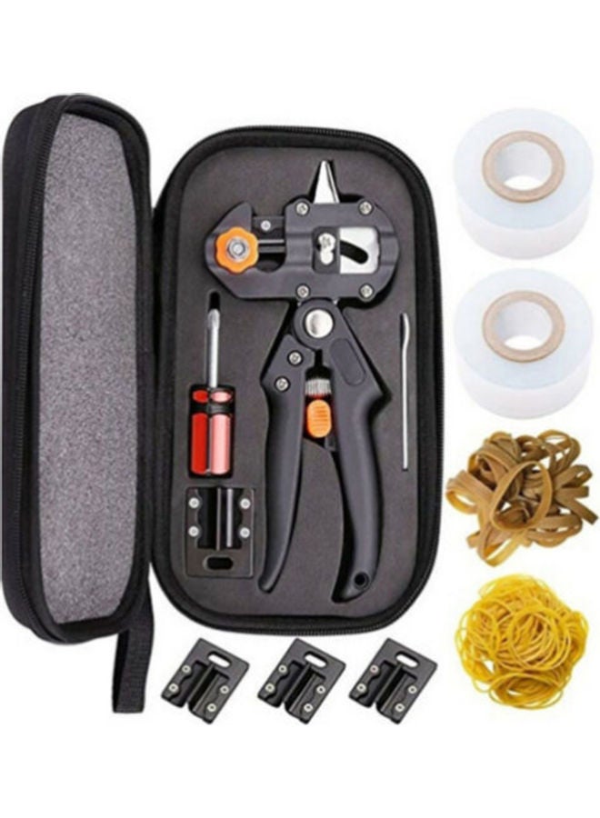 Generic - Garden Tree Nursery Grafting Pruning Pruner Shears Cutting Tool Kit With Film Tape Black/White/Yellow - Image 1