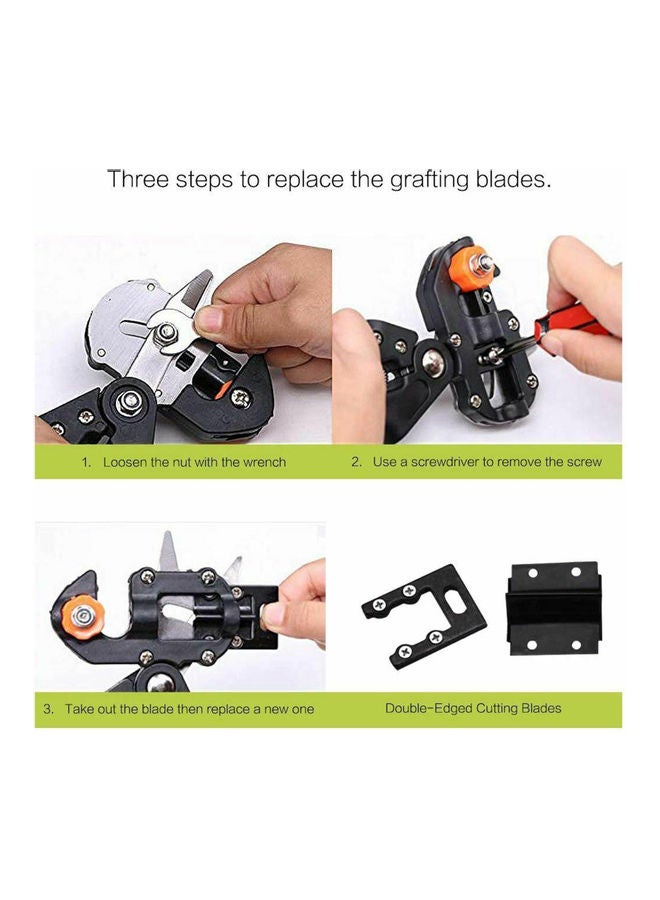Generic - Garden Tree Nursery Grafting Pruning Pruner Shears Cutting Tool Kit With Film Tape Black/White/Yellow - Image 1
