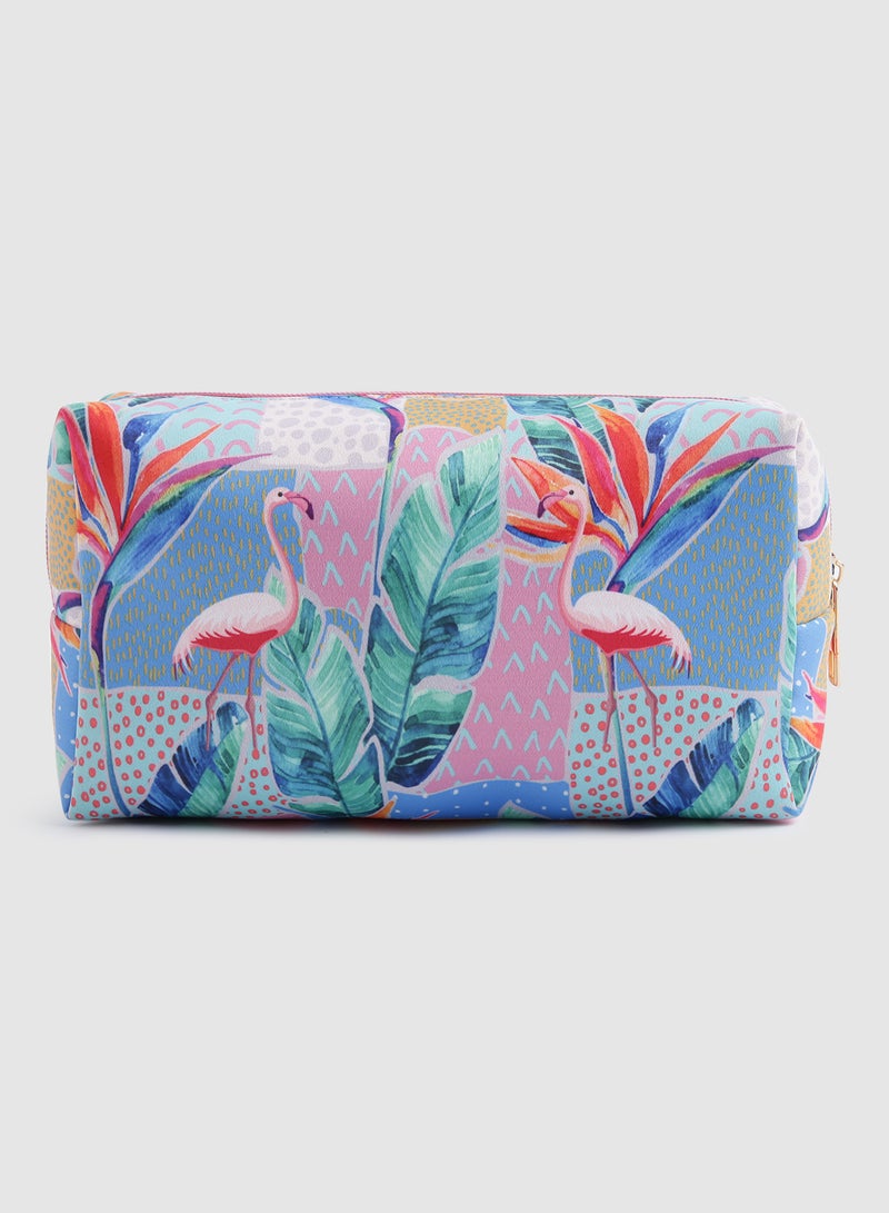 Aila Canvas Makeup Bag Flamingo - Image 2
