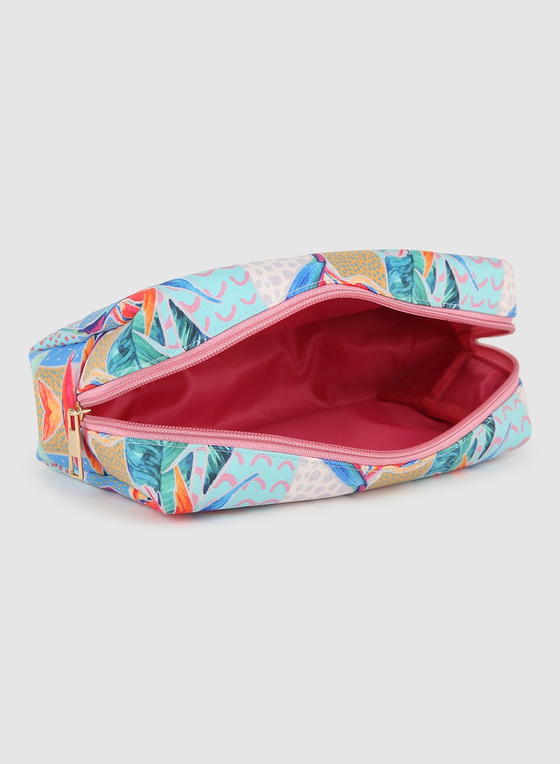 Aila Canvas Makeup Bag Flamingo - Image 3