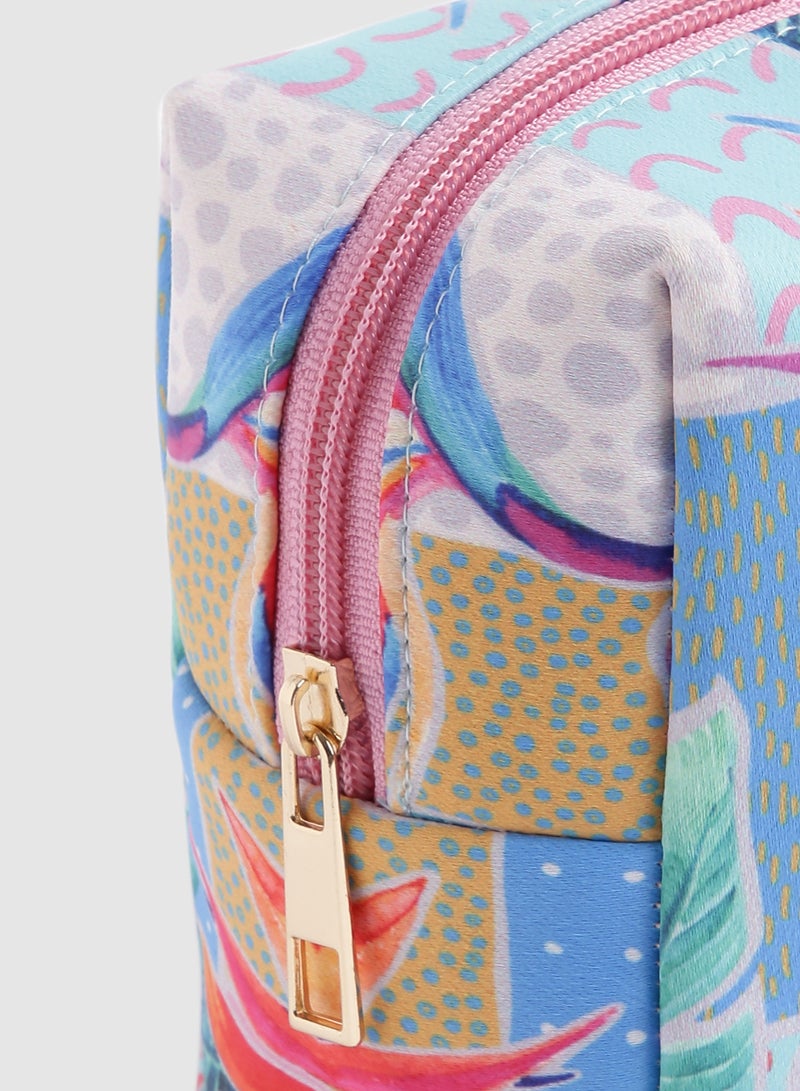 Aila Canvas Makeup Bag Flamingo - Image 4