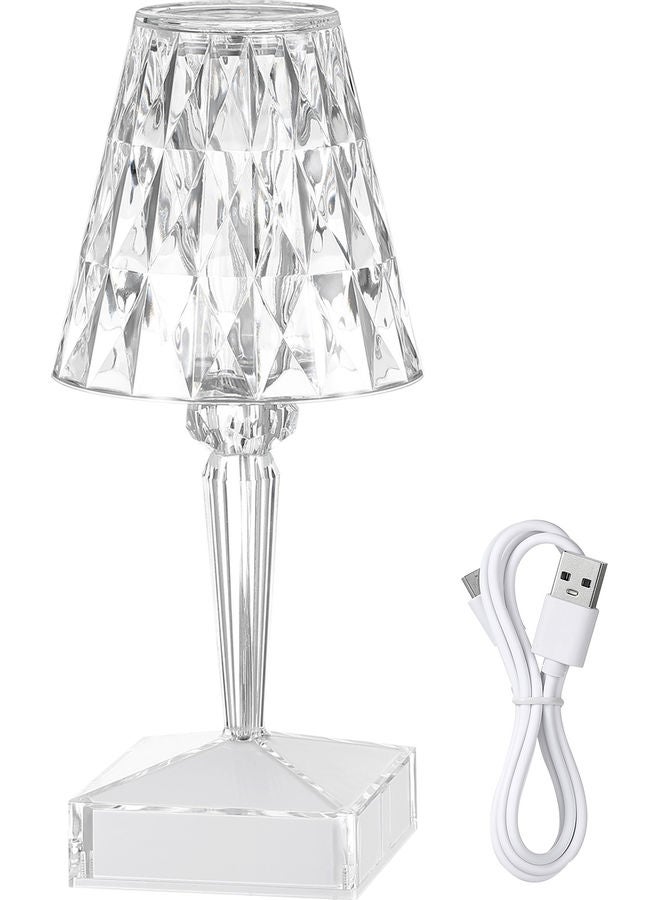 Rechargeable Diamond Table Lamp White - Image 1