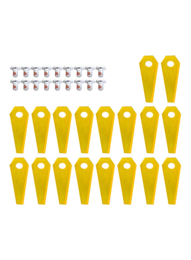 Generic 18-Piece Blades Stainless Steel And Screws Replacement For Robotic Mower Yellow 6x5x4cm  - Image 1