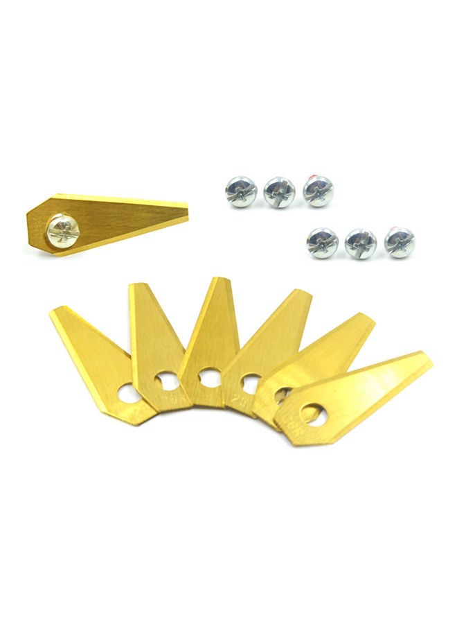 Generic 18-Piece Blades Stainless Steel And Screws Replacement For Robotic Mower Yellow 6x5x4cm  - Image 2