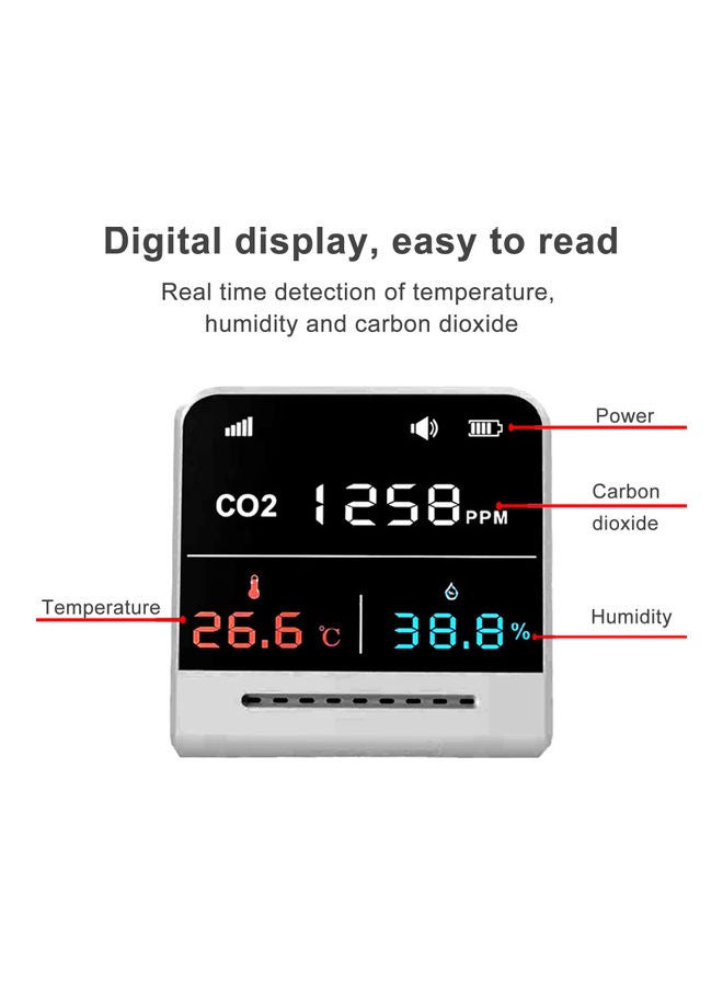 3-In-1 Carbon Dioxide Detector Silver/Grey/Black - Image 2
