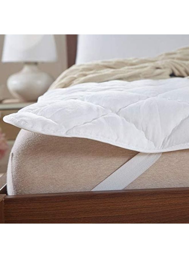 Hotel Linen Klub 100 GSM Polyester Sheet Quilted Mattress Protector Super King Cotton White 200x200cm  - Image 2