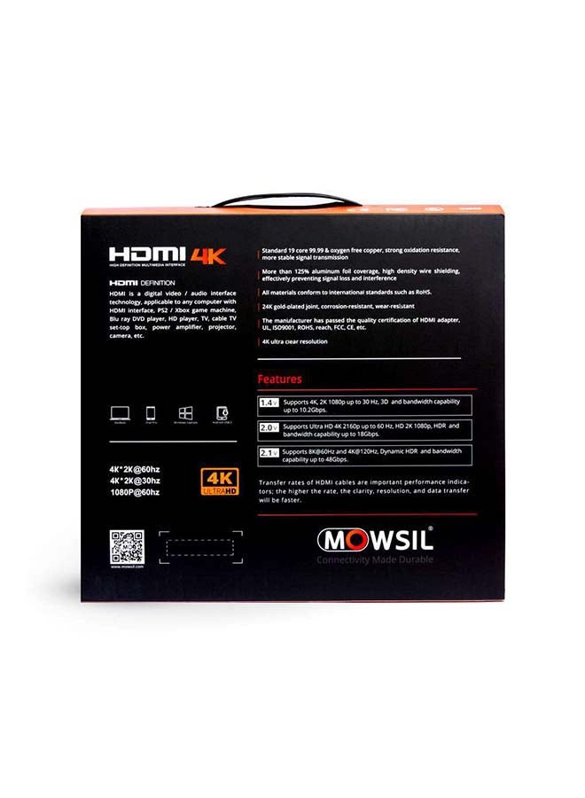 MOWSIL High-Speed HDMI Male to HDMI for HDMI Devices 2.0V Black - Image 3