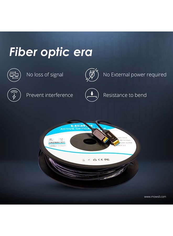 MOWSIL AOC Fibre HDMI to HDMI 2.0V 4K Cable Black - Image 4