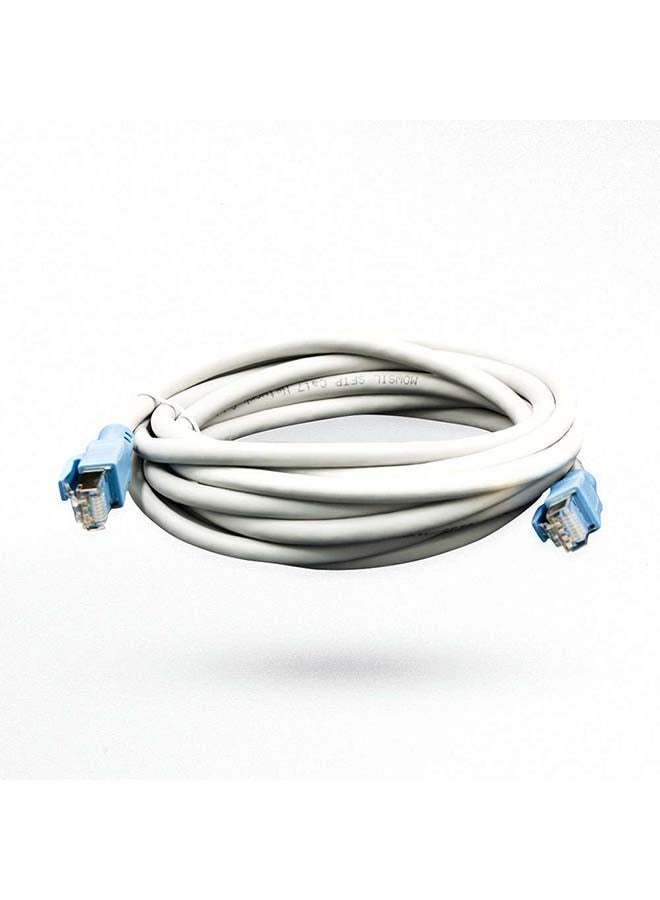 MOWSIL - Cat7 Round Cord 10 Gigabit Ethernet Cable White - Image 1