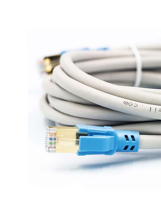 MOWSIL - Cat7 Round Cord 10 Gigabit Ethernet Cable White - Image 1