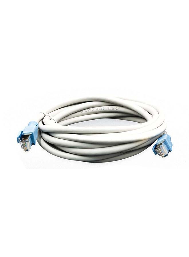 MOWSIL Cat7 Round Cord 10 Gigabit Ethernet Cable White - Image 1