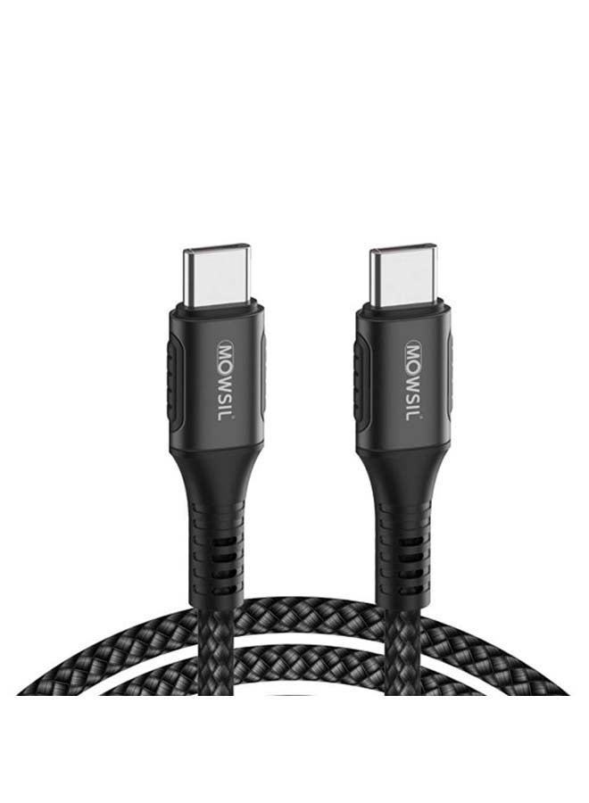 MOWSIL 100W Fast Charging Data Transferring USB C to USB C PD Cable Black - Image 1