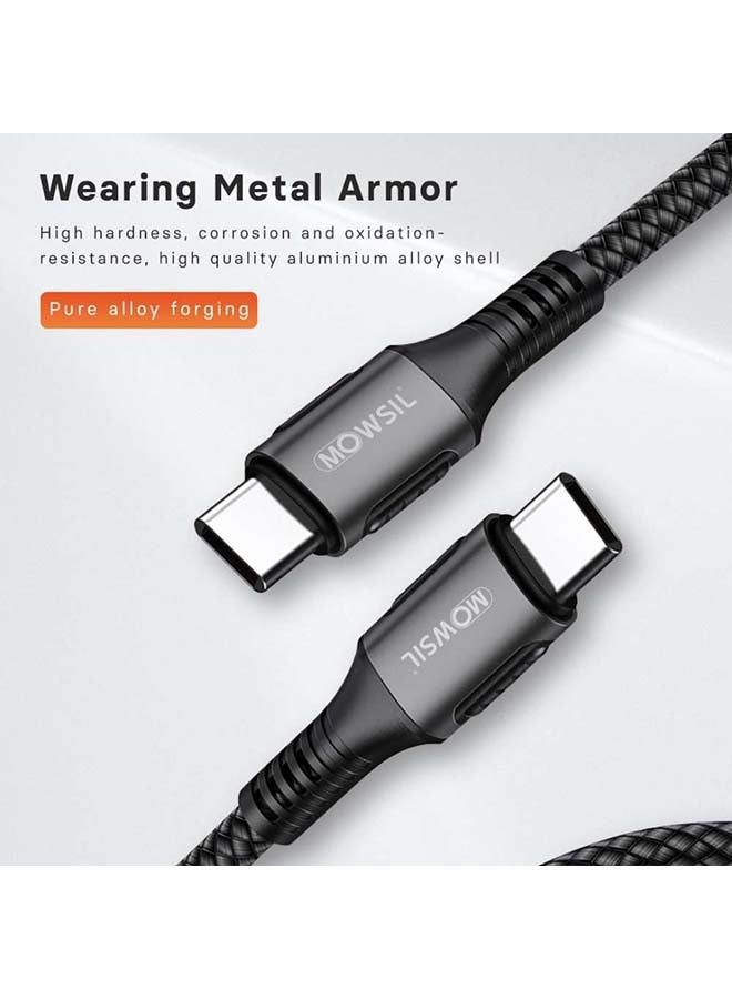 MOWSIL 100W Fast Charging Data Transferring USB C to USB C PD Cable Black - Image 3
