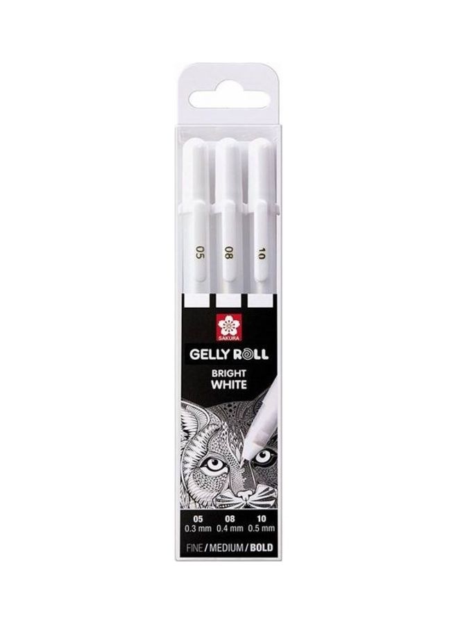 Pack Of 3 Gelly Roll Pens White - v1623565906/N48124911A_1