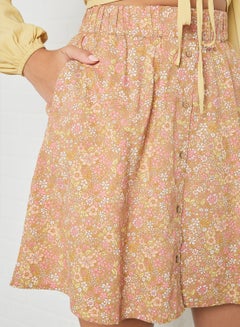 Y.A.S High Waist Mini Skirt Tan  - Image 4