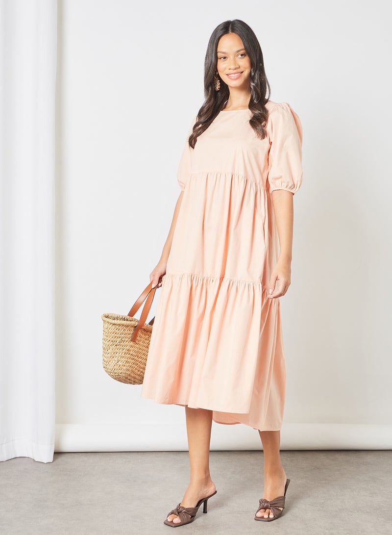 Tiered Midi Dress Pink - v1623566263/N46618807V_3