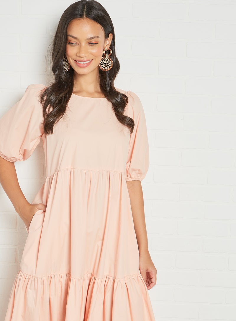 Tiered Midi Dress Pink - v1623566263/N46618807V_4