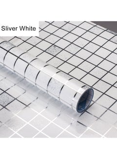 Anti-Oil Heat Resistant Thicken Mosaic Wall Tile Sticker Sliver White