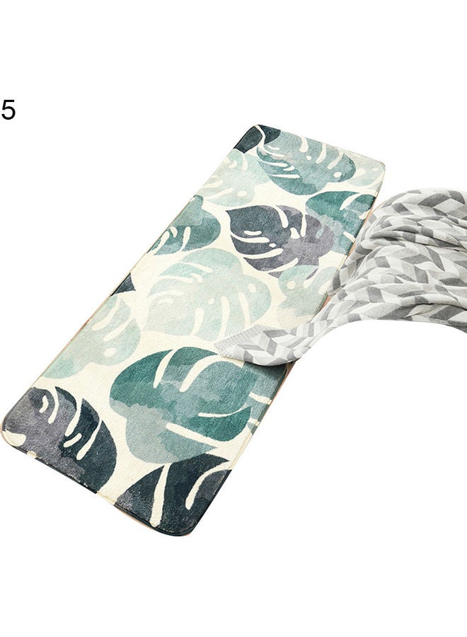 Leaf Letters Print Thick Soft Carpet Floor Mat Multicolour 40x20x3cm