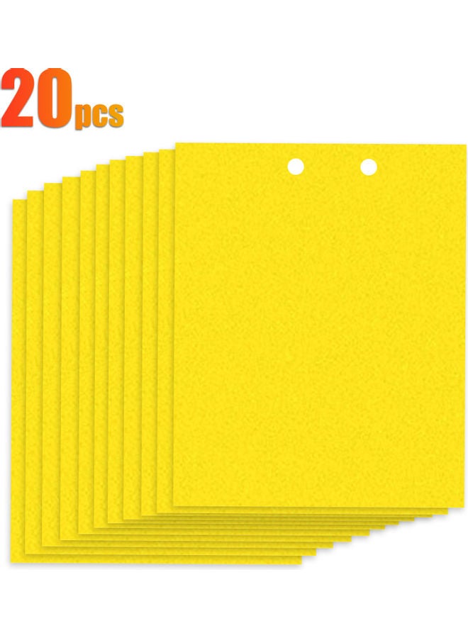 مجموعة مصائد لاصقة للفطريات والحشرات الطائرة التي يمكن أن تصيب النباتات مكونة من 20 قطعة أصفر 25.20x0.70x20.20سم - Image 2