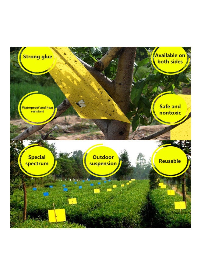 Generic 20-Piece Sticky Traps For Flying Plant Insect Fungus Yellow 20.20x0.70x15.20cm  - Image 5