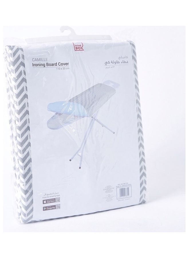 Home Box Camille Ironing Board Cover White/Grey 110 x 33cm  - Image 3