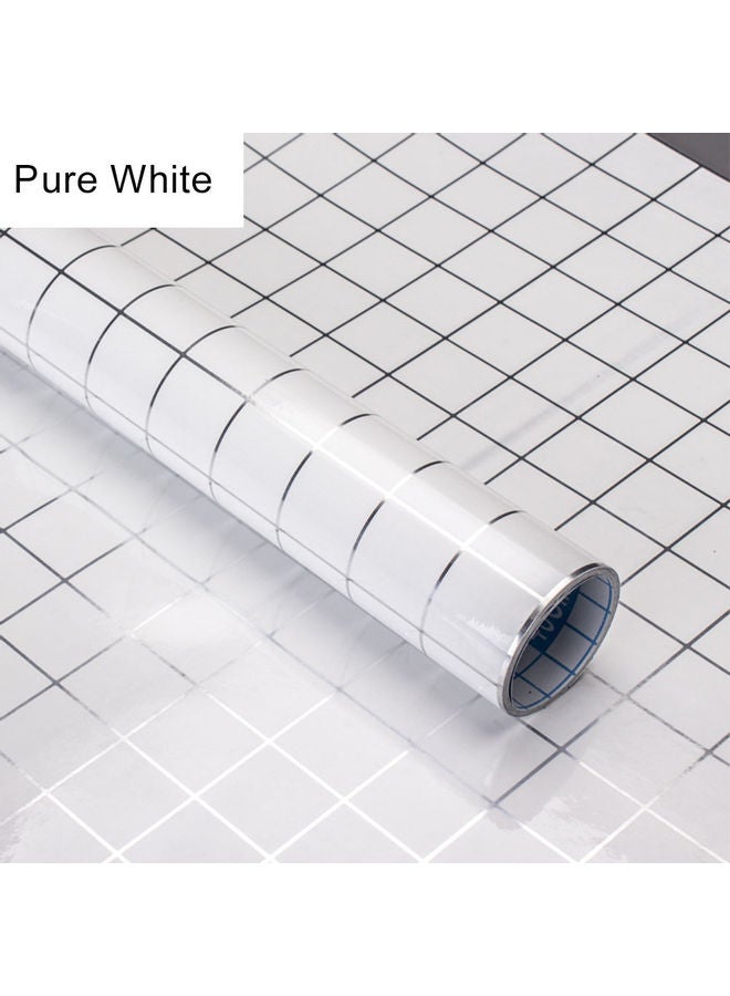 Anti-Oil Heat Resistant Thicken Mosaic Wall Tile Sticker Pure White