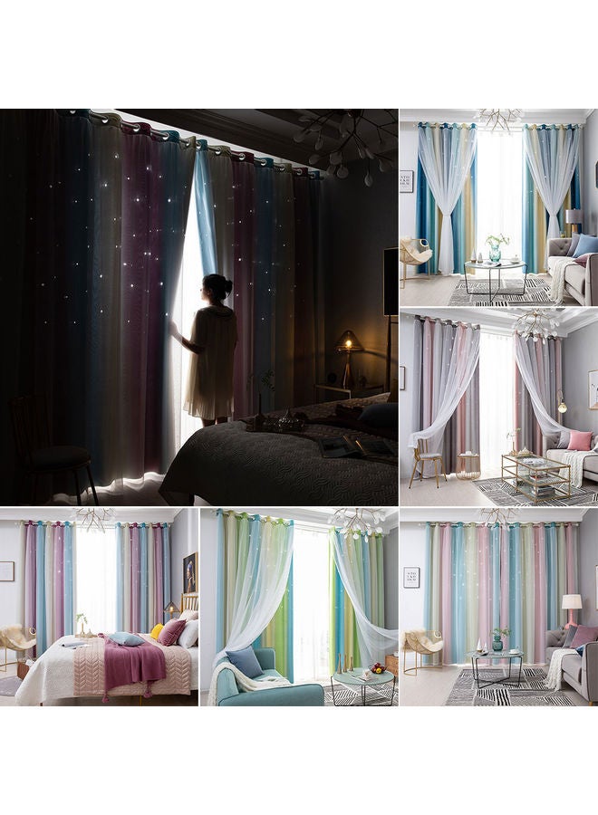 Double Layer Light Heat Insulation Bedroom Curtain Multicolour