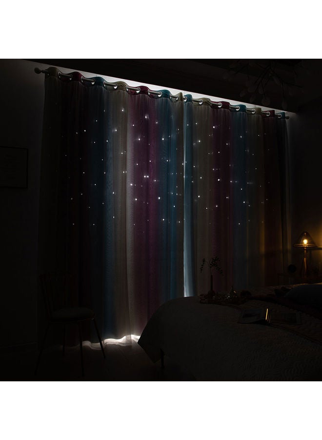 Double Layer Light Heat Insulation Bedroom Curtain Multicolour