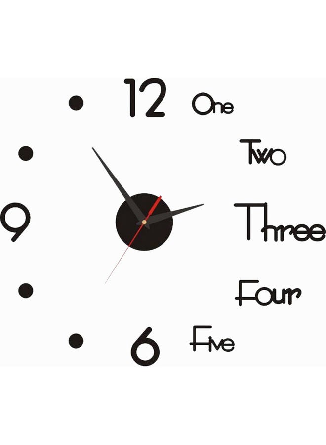 Modern Acrylic Mirror Surface Wall Sticker Diy Clock Living Room Bedroom Decor Black - Image 1