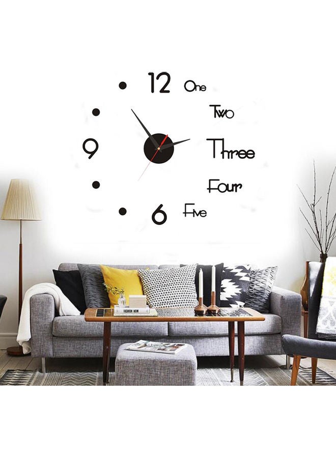 Modern Acrylic Mirror Surface Wall Sticker Diy Clock Living Room Bedroom Decor Black - Image 2