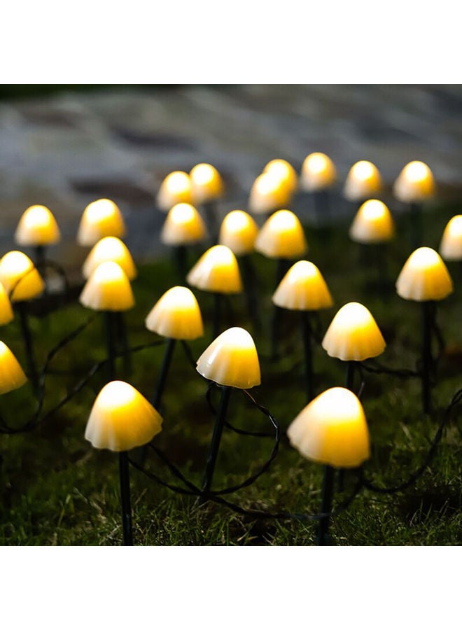 20-LED Solar Mushroom String Lights Warm White - Image 2