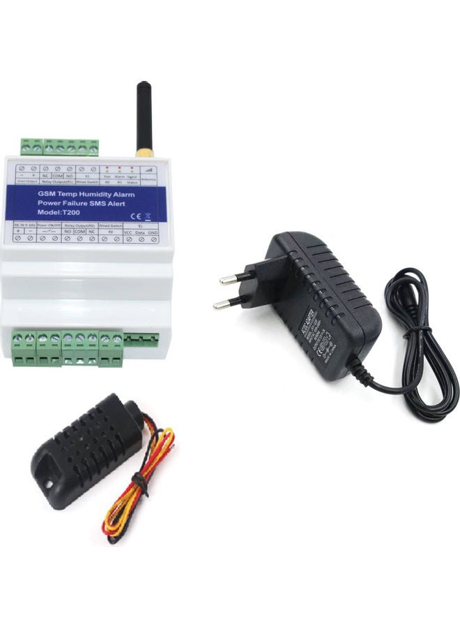 جهاز إنذار لدرجة الحرارة والرطوبة بنظام GSM أبيض  - Image 4