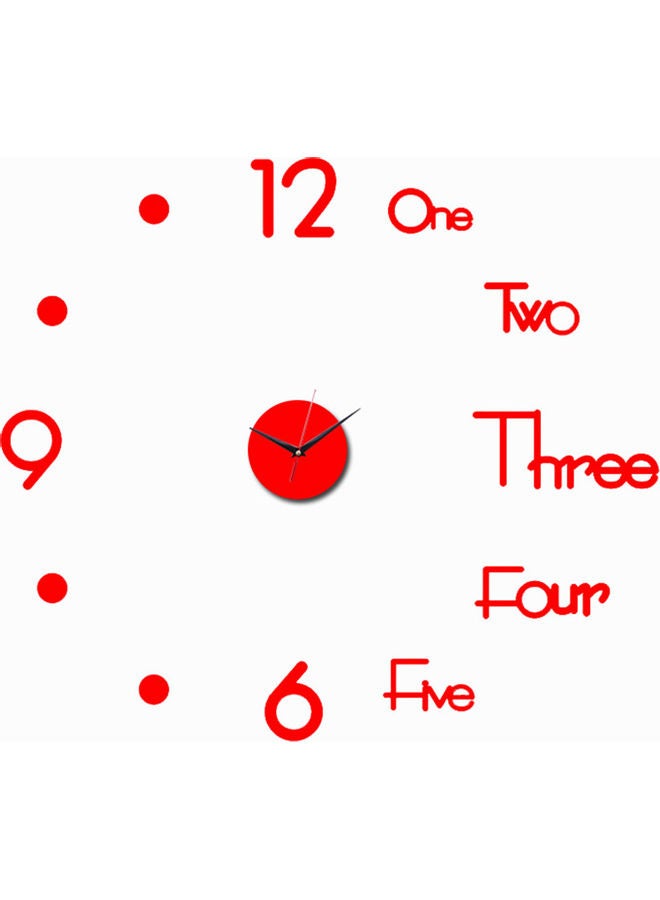 Modern Acrylic Mirror Surface Wall Sticker Diy Clock Living Room Bedroom Decor Red