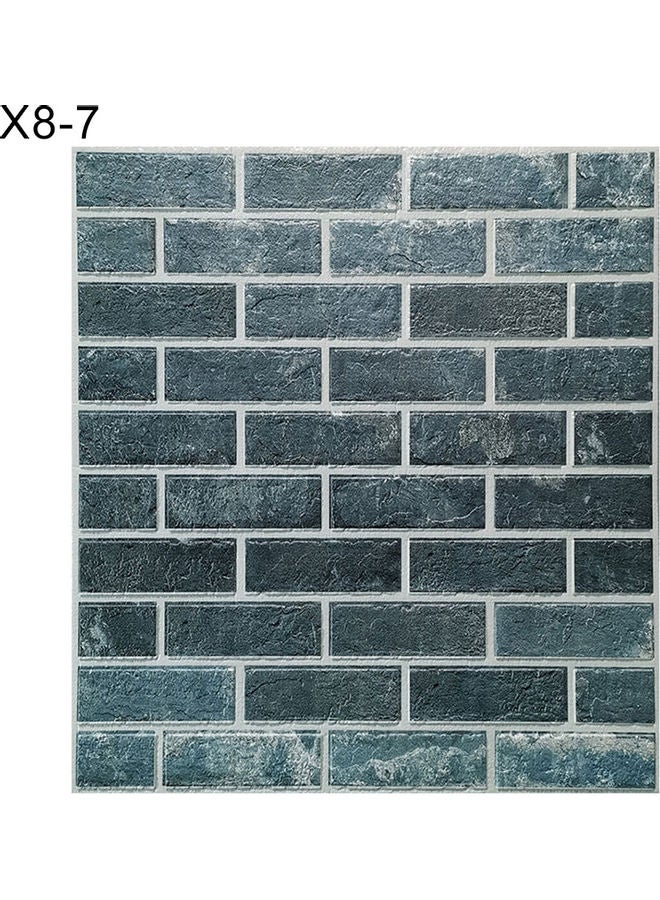 3D Tile Brick Self-Adhesive Wall Sticker Blue