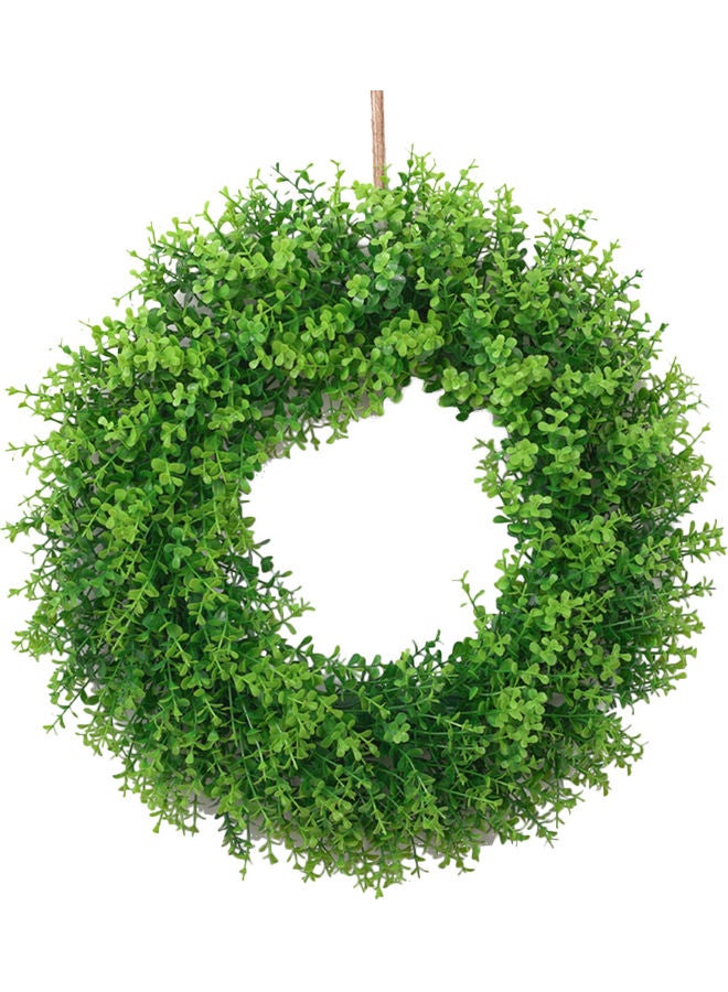 Artificial Leaf Wreath Garland Home Door Party Hanging Pendant Green - Image 1