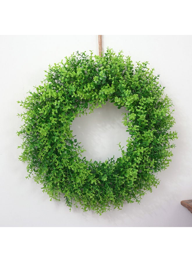 Artificial Leaf Wreath Garland Home Door Party Hanging Pendant Green - Image 2