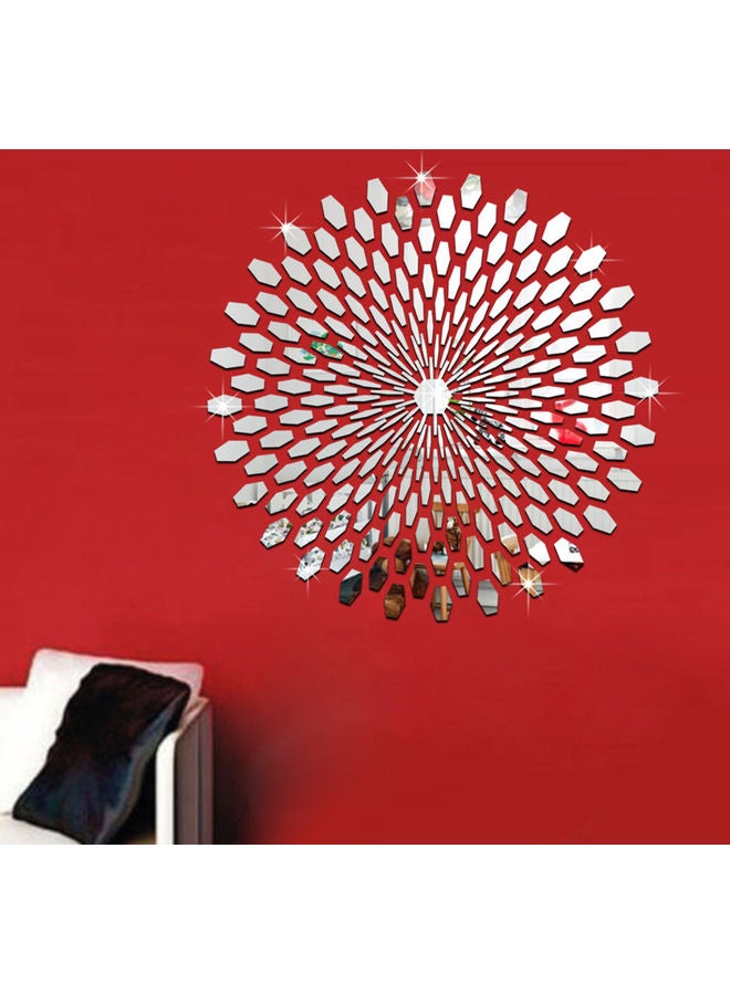 ملصق جداري بتصميم دائري على شكل مرآة فضي - Image 3