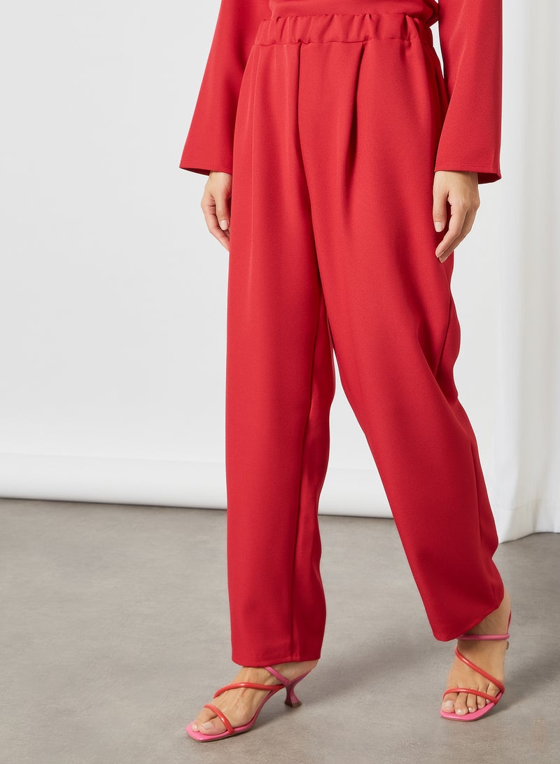 SIVVI for HANIYA Belted Co-ord Pant Set Red  - Image 4