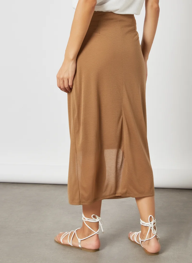 SIVVI for HANIYA Midi Tube Skirt Brown