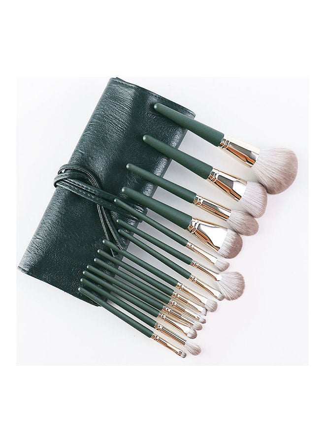 فليلي طقم فرش مكياج مكون من 14 قطعة أخضر - Image 1