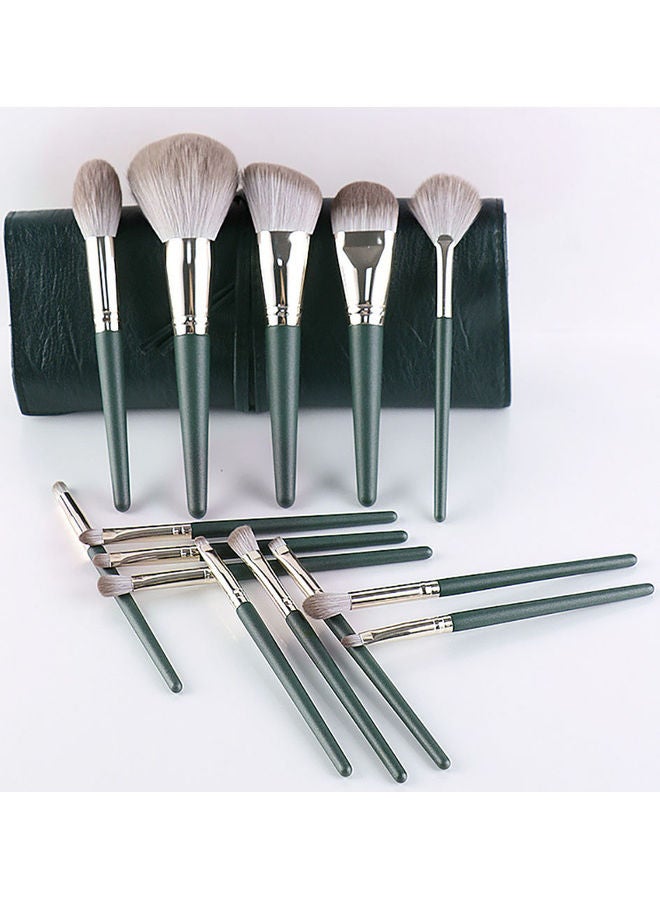 فليلي طقم فرش مكياج مكون من 14 قطعة أخضر - Image 3