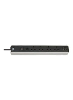 Brennenstuhl 4-Way Extension Socket White/Black 
