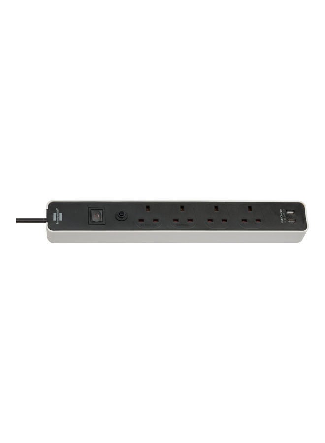 Brennenstuhl - 4-Way Extension Socket White/Black - Image 1