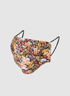 PIECES Floral Print Facemask (Pack of 2) Yellow  - Image 2