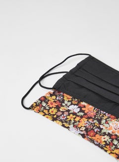 PIECES Floral Print Facemask (Pack of 2) Yellow  - Image 3