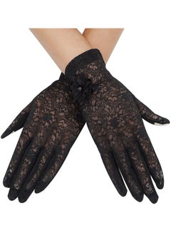 XiuWoo Pair Of Casual Lace Pattern Gloves Black  - Image 1